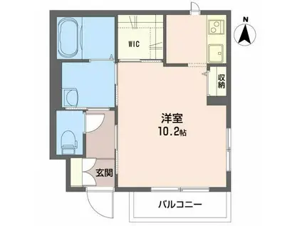 カーサ プレジール(ワンルーム/1階)の間取り写真