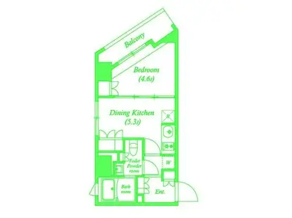 ラクレイス横濱関内(1DK/8階)の間取り写真