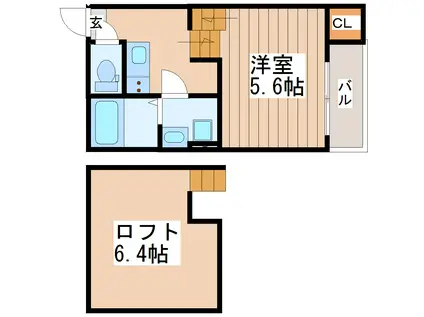 BELLEZZA(1K/2階)の間取り写真