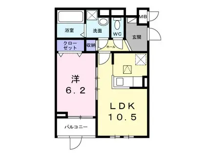 ロイヤルメゾン北巽 I(1LDK/1階)の間取り写真