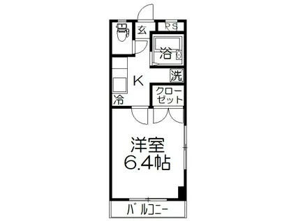サカワハイツ18(1K/1階)の間取り写真