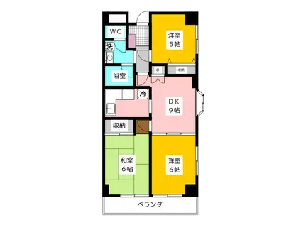 T.S GARDEN田無(3DK/2階)の間取り写真