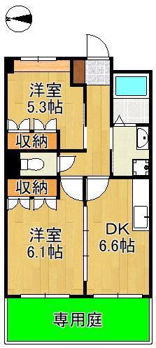 カーサフェリーチェONGA(2DK/1階)の間取り写真