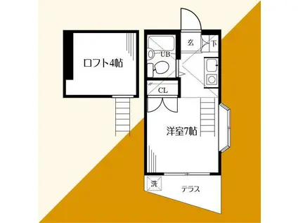 スプリングヒルI(ワンルーム/1階)の間取り写真