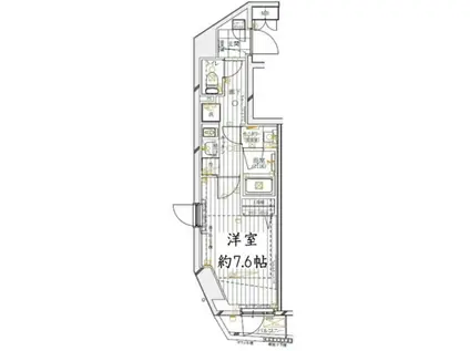REGALIZ四谷(1K/3階)の間取り写真