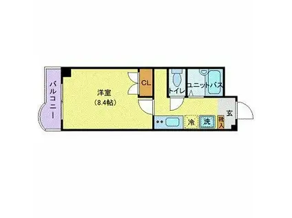 NASIC柏(1K/4階)の間取り写真