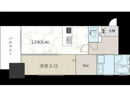 プレジデンスザ小倉(1LDK/9階)の間取り写真