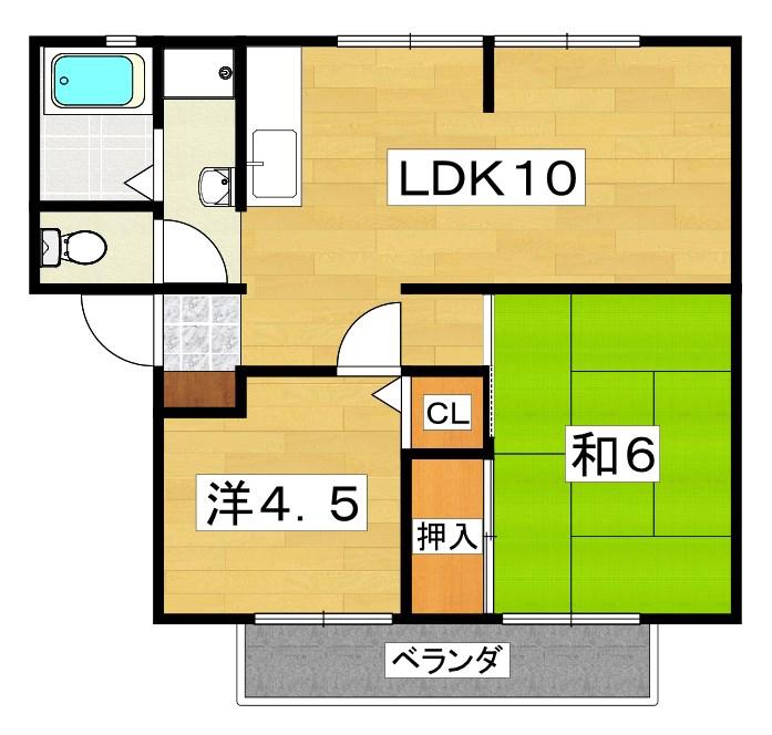 サンビーム元町(2LDK/2階)の間取り写真