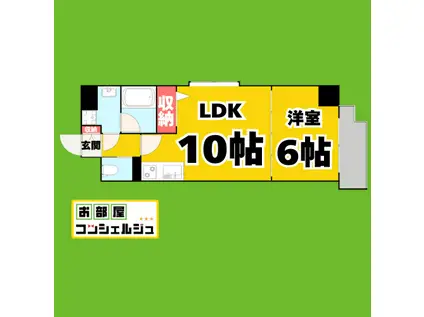 H-F名駅北レジデンスイースト(1LDK/15階)の間取り写真