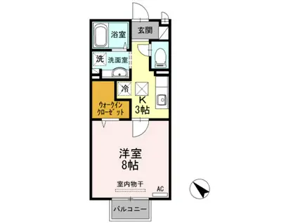 ジュネス下新(1K/1階)の間取り写真