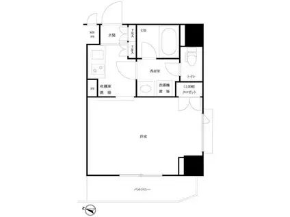 ルーブル市ヶ谷(1K/4階)の間取り写真