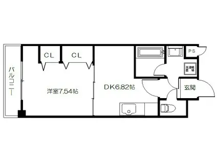 プラネシア星の子京都駅前西(1DK/4階)の間取り写真