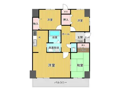 サーパス諫早(3LDK/4階)の間取り写真
