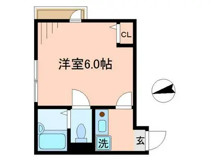 グランツハイム船堀(1K/2階)の間取り写真