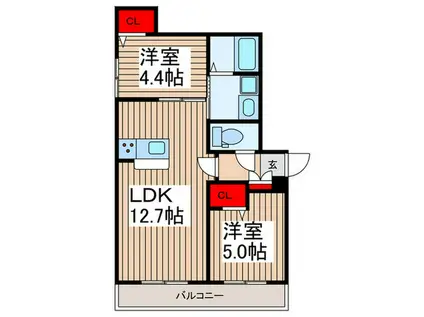 川口市戸塚2丁目 PJ(2LDK/1階)の間取り写真