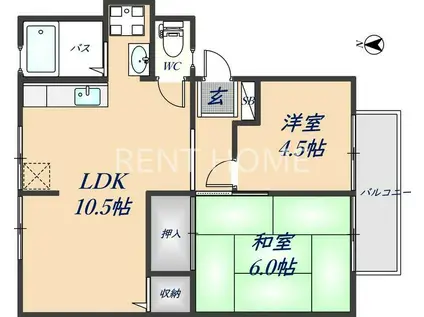 オリーブ(2LDK/2階)の間取り写真