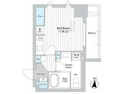 JP NOIE 錦糸町(ワンルーム/2階)の間取り写真