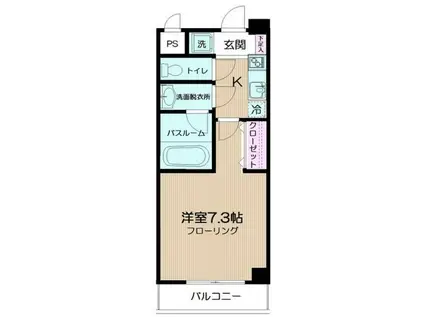 ペペール(1K/4階)の間取り写真