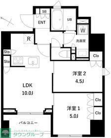 タスキプライムテラス本蓮沼(2LDK/13階)の間取り写真