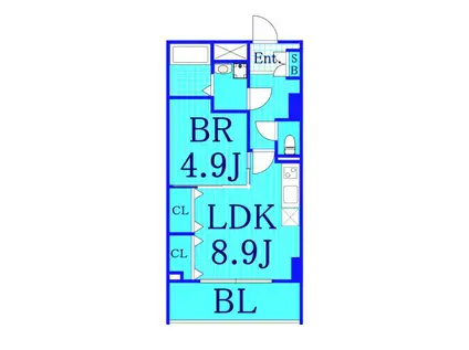 ランドノース新川崎(1LDK/6階)の間取り写真