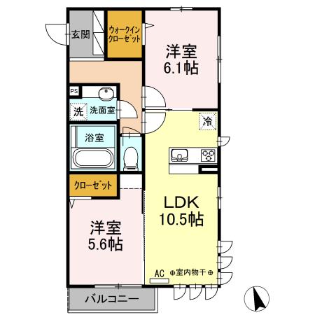 コンフォート プラス・T(2LDK/3階)の間取り写真