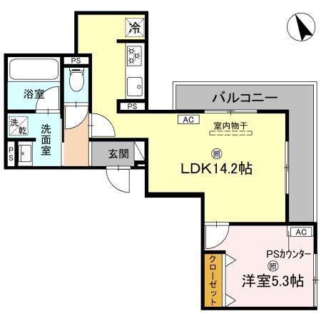 CHAINON(1LDK/2階)の間取り写真