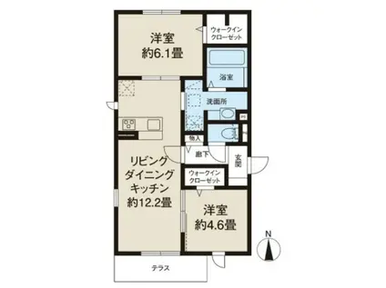 ティアラ(2LDK/3階)の間取り写真