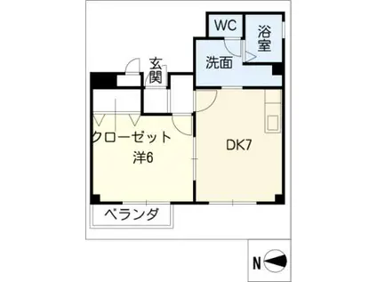 小川ハイツ(1DK/3階)の間取り写真