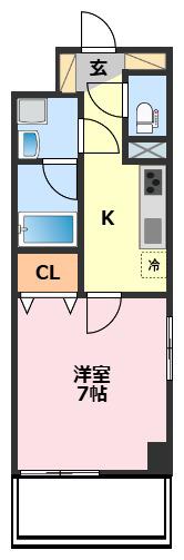 LASANTE柏(1K/7階)の間取り写真