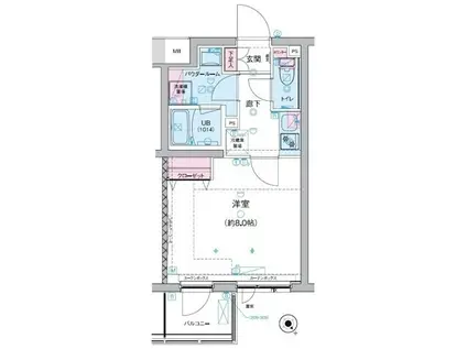 GENOVIA三軒茶屋GREEN VEIL(1K/3階)の間取り写真