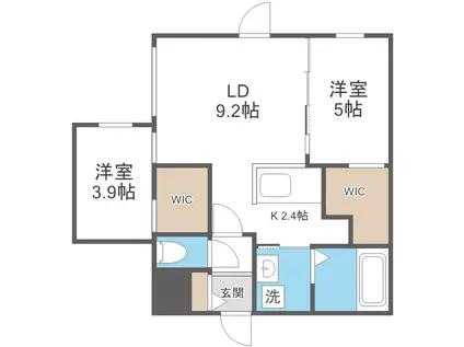 TS COURT ウエスト13(2LDK/3階)の間取り写真