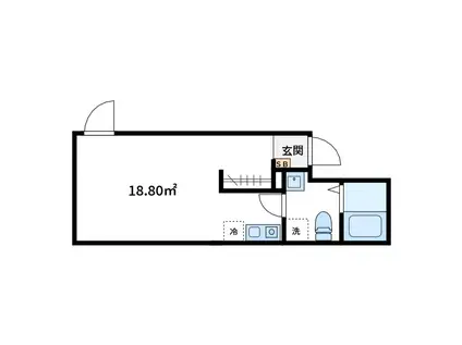 CLAUDIA SHIBAMATA(ワンルーム/2階)の間取り写真