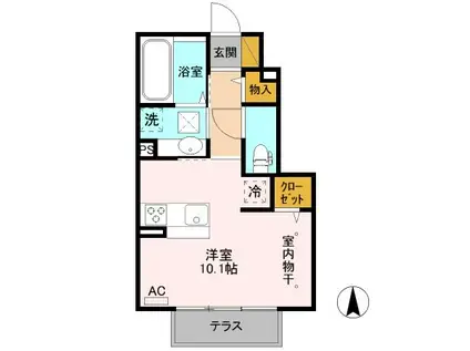 ヴァンヴェール(ワンルーム/1階)の間取り写真