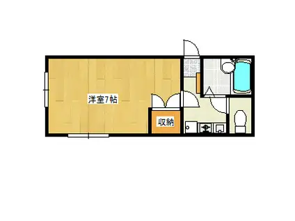 メゾンキャッスルベリー(1K/1階)の間取り写真