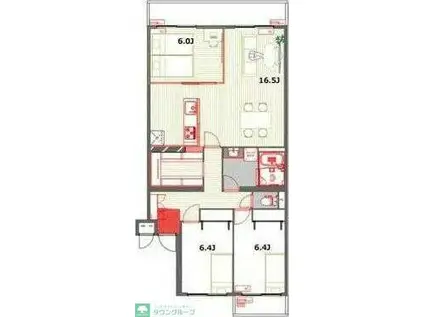 ラポール生田(3LDK/4階)の間取り写真