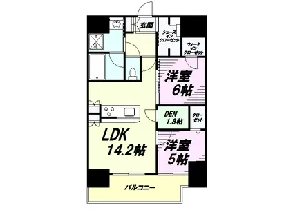 LUXENA八王子寺町(2SLDK/8階)の間取り写真