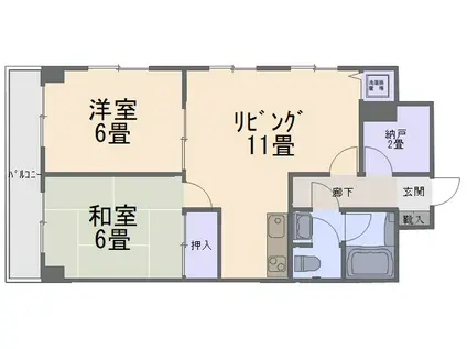 フィールドビレッジII(2SLDK/7階)の間取り写真