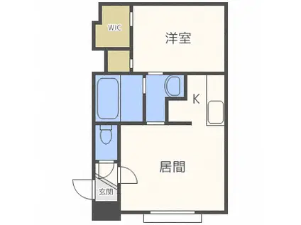ルミエール東札幌B(1LDK/1階)の間取り写真