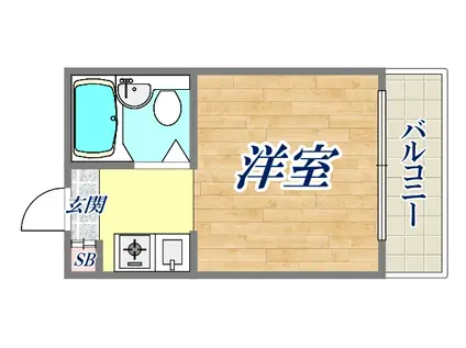 ロイヤルプラザ西宮(1K/1階)の間取り写真