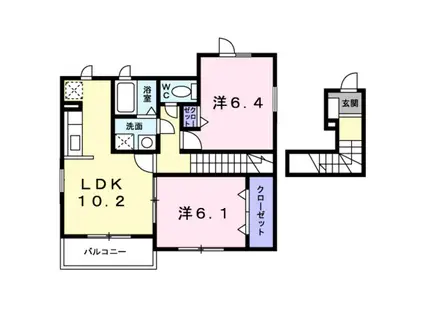 アルドーレ(2LDK/2階)の間取り写真