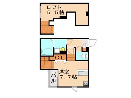 SAKURA HAKATA(ワンルーム/2階)の間取り写真