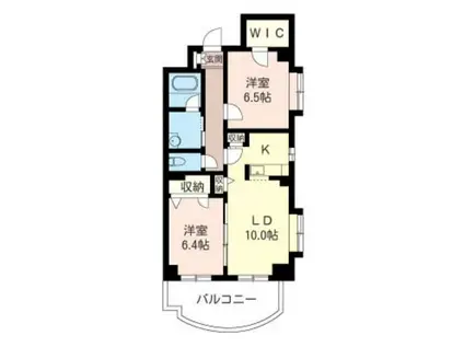 グランメール美しが丘(2LDK/1階)の間取り写真