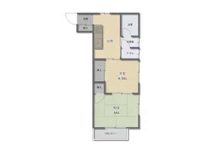 あさひコーポラス(2DK/2階)の間取り写真