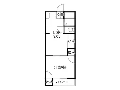 ハイツリッチ前橋(2DK/1階)の間取り写真