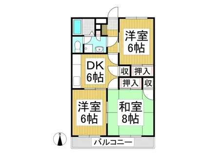 アーバンヴィオレ1991(3DK/3階)の間取り写真