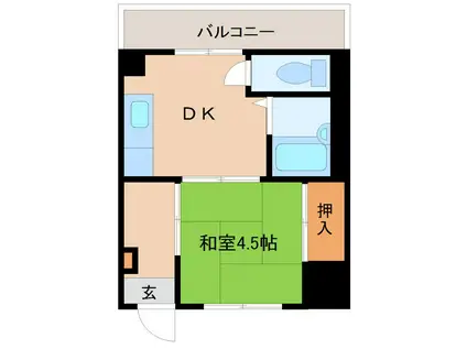 ながすダンダンハウス(1DK/5階)の間取り写真