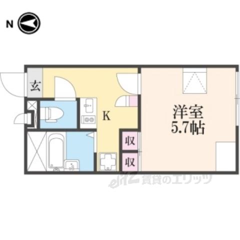 レオパレス千成Ⅰ(1K/2階)の間取り写真