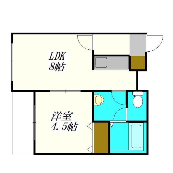 アレックス文京台(1LDK/1階)の間取り写真