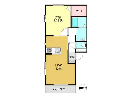 ファースト・ファウンテン(1LDK/1階)の間取り写真