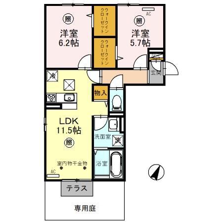 ファミリア.T(2LDK/1階)の間取り写真